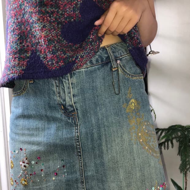 Pansy denim skirt