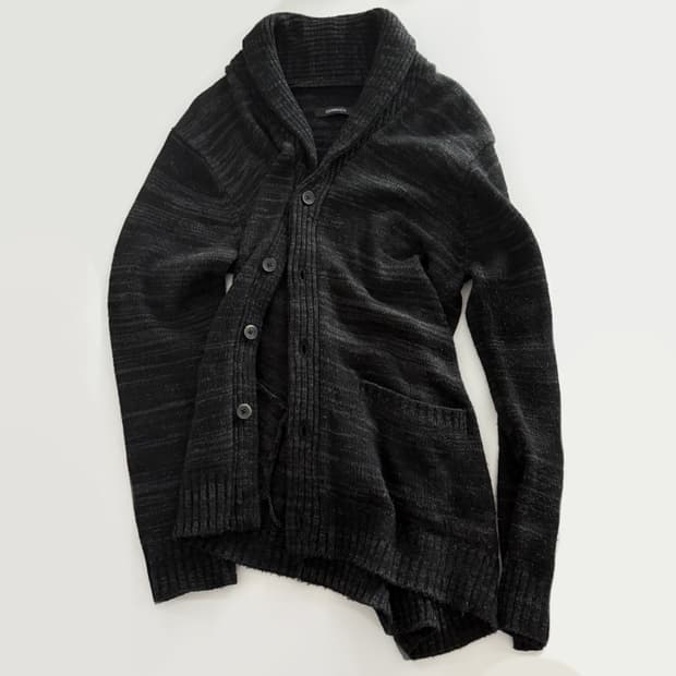 빈티지 니트 가디건 블랙