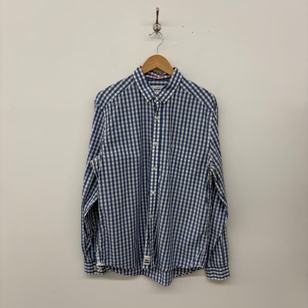 라코스테 블루 체크 긴팔 셔츠 남성M