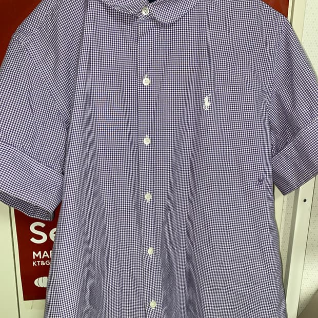 폴로 체크 반팔 셔츠