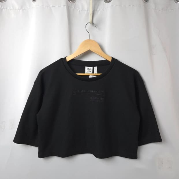 여S 아디다스 이큐티 크롭 반팔 티셔츠