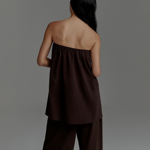 Cristaseya strapless top brown xs