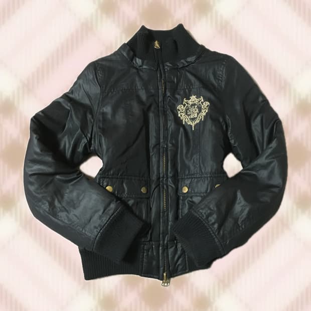 리즈리사돌 블랙 패딩 봄버 자켓 오네 갸루 와투케 펑크 빈티지 라떼 히메
