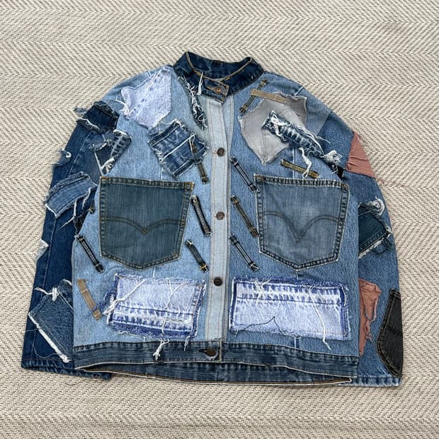 커스텀 큐빅 포켓 데님 자켓 r3138