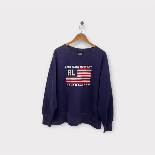 폴로랄프로렌진스 아메리칸 플래그 성조기 기모 스웻셔츠 L