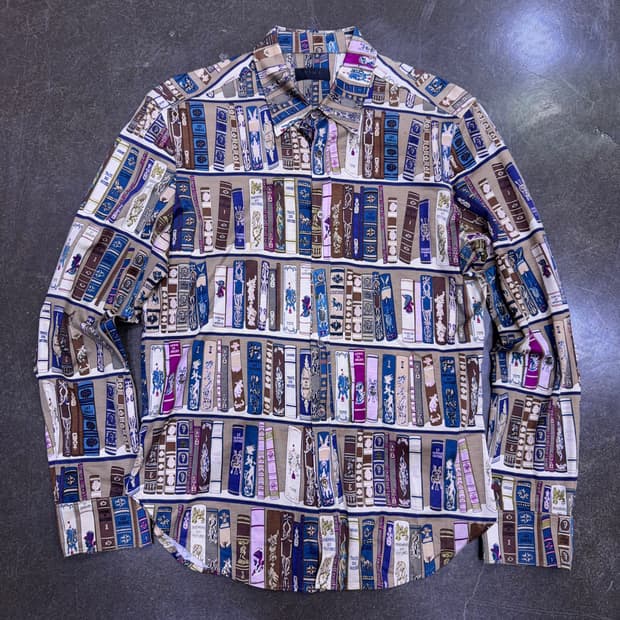 타임옴므 책장 Books 프린팅 셔츠 남방 100