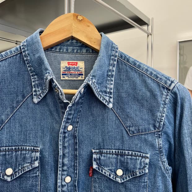 90s 리바이스 우먼스 데님 웨스턴 셔츠 (S)