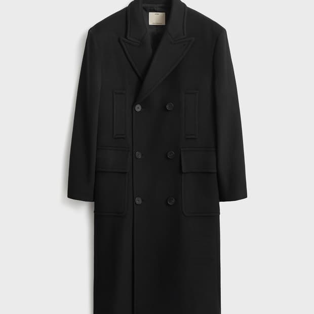 포터리 울 캐시미어 더블 브레스티드 코트 