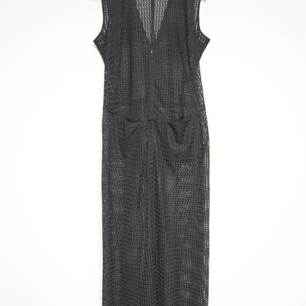 질샌더 정품 블랙 메쉬 맥시 드레스