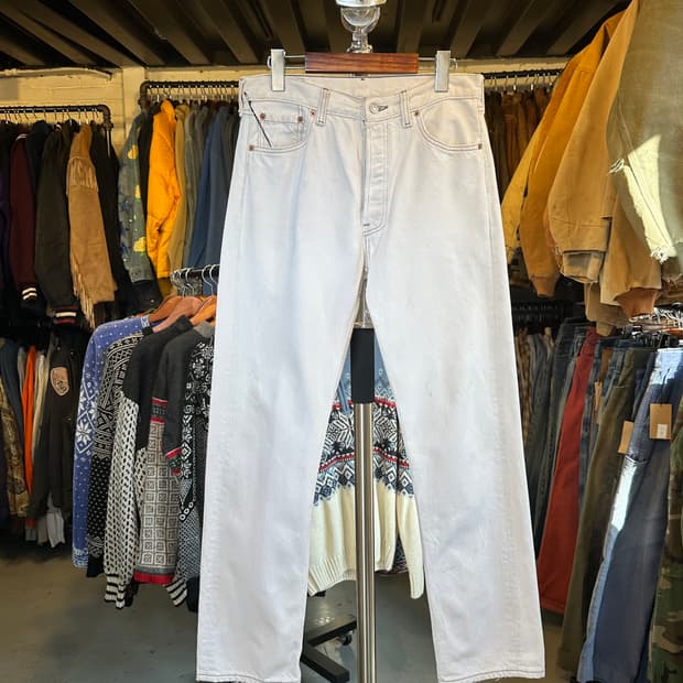 90s 리바이스501 화이트 데님 팬츠 30x30 made in usa