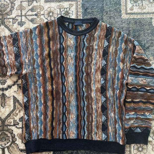 쿠지 스타일 빈티지 니트