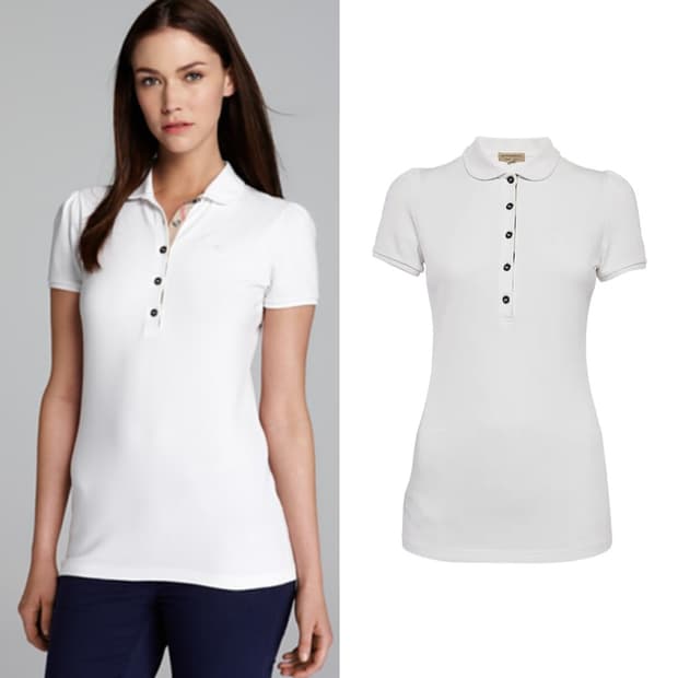 버버리 퍼프 슬리브 폴로 셔츠