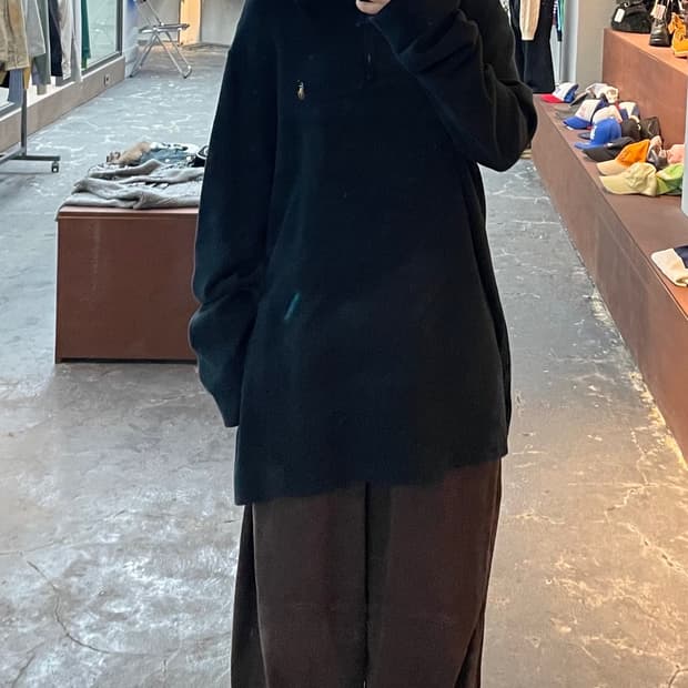 폴로 랄프로렌 포니로고 QR라벨 반집업 풀오버 니트 H932