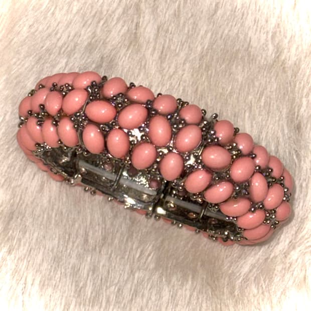 일본 헤이세이 y2k 갸루 코랄 핑크 뱅글 팔찌