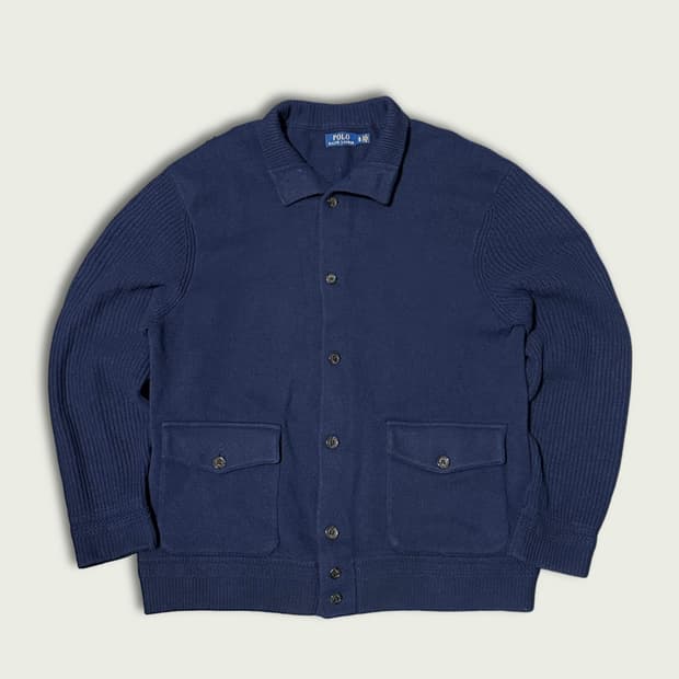 폴로 울 캐시미어 스킷 가디건 