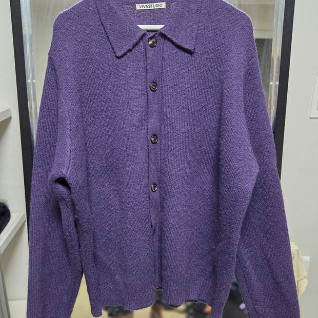 비바스튜디오 퍼플 니트 가디건 M