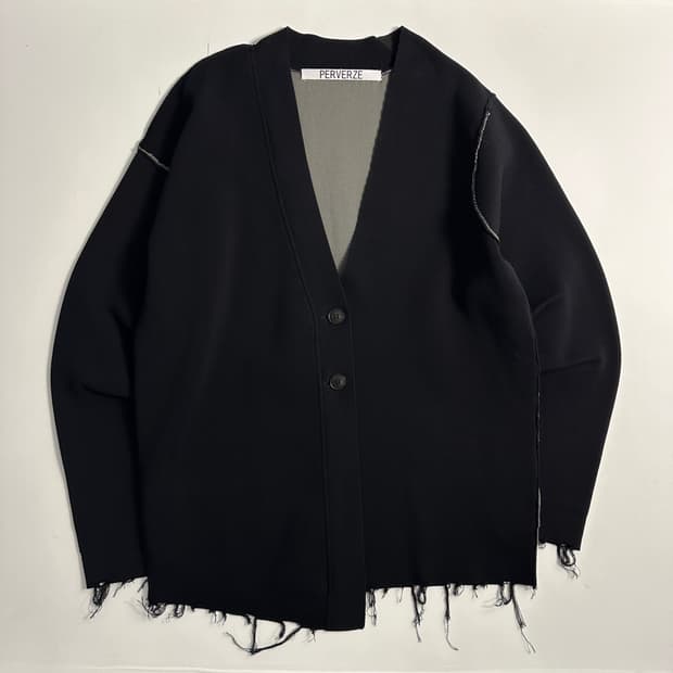 퍼버즈 PERVERZE Fringe Detail Slip Knit 가디건