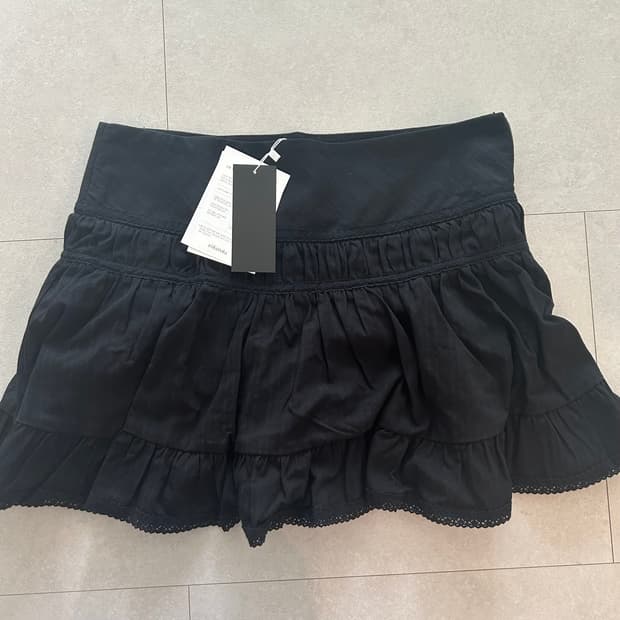 로라로라 스커트 DOUBLE LACE MINI SKIRT 블랙 S