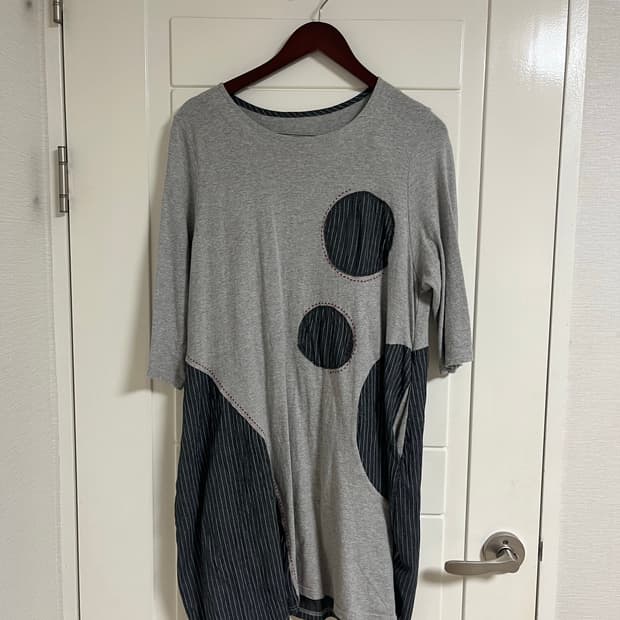 stripe dot long one piece