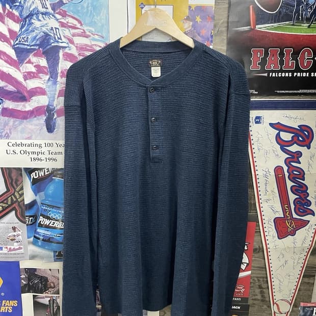 RRL 더블알엘 헨리넥 긴팔 티셔츠