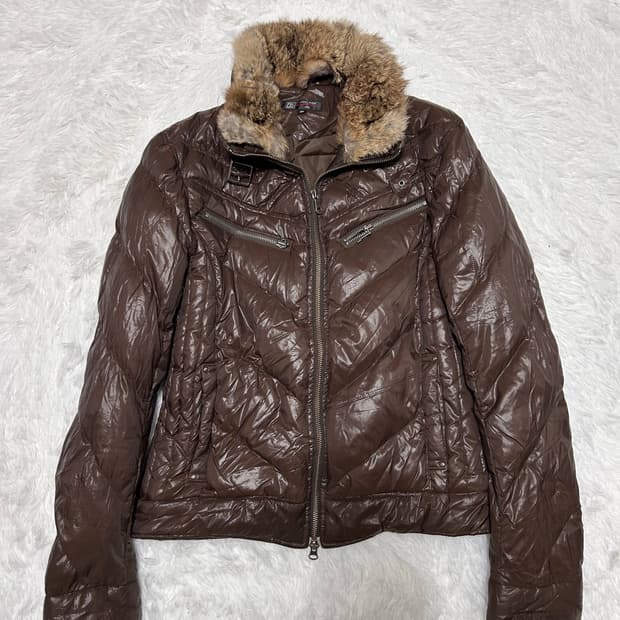 y2k 00s fur down jacket