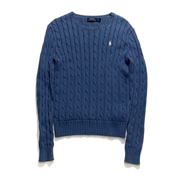 폴로 우먼스 케이블 라운드 니트