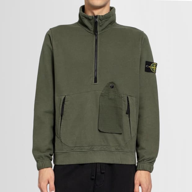 스톤 아일랜드 반집업 아노락 기모 맨투맨 M