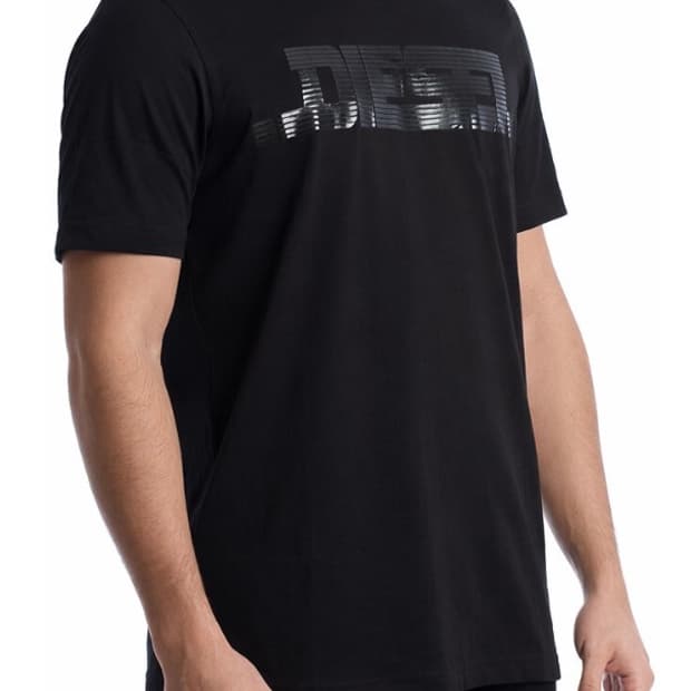 [새상품/정품] 디젤 T-JUST 12-5 유광 로고 반팔티 블랙 M