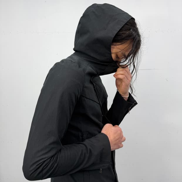 WJK high neck diagonal zip jacket