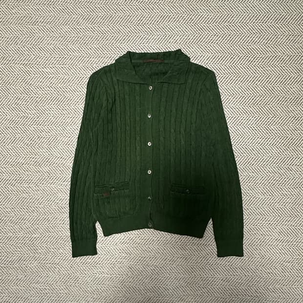 NON NON knit sweater cardigan green