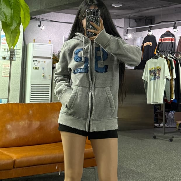 아베크롬비 빈티지 그레이 후드집업 B4680