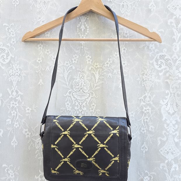 90s 롱샴 가죽 숄더 백