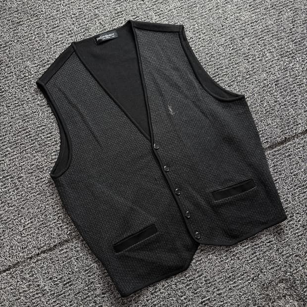 90s YSL 입생로랑 해링본 패턴 울 니트 조끼 2875