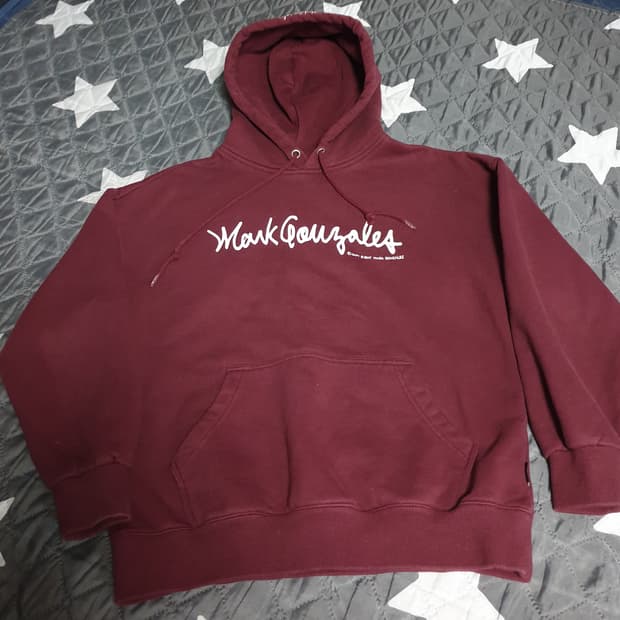 마크곤잘레스 오버핏 기모 후드티 빈티지 버건디 (S)