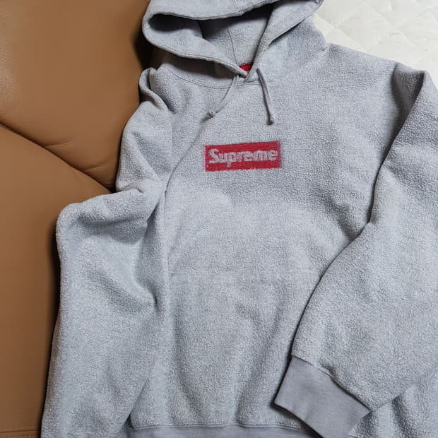 슈프림 인사이드아웃 박스로고 후드 티셔츠 그레이