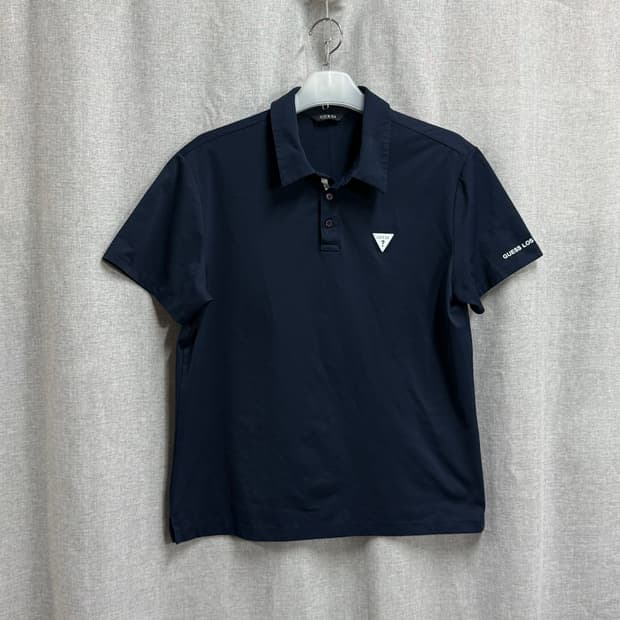 [XL] 게스(GUESS) 네이비 남성 폴리 반팔 카라티