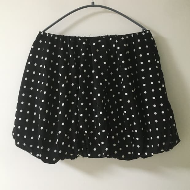 빈티지 도트 벌룬 미니 스커트 