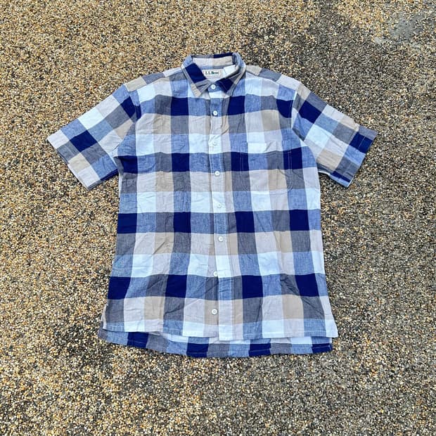 L.L.Bean 체크 반팔 셔츠