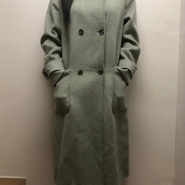 빈티지 그레이 민트 롱 코트