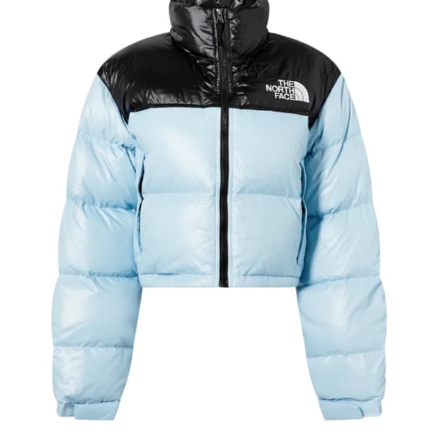 노스페이스 눕시 숏패딩(크롭) 베타블루 해외판