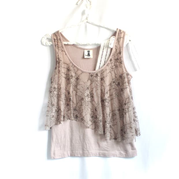 sheer organza layered Apricot camisole