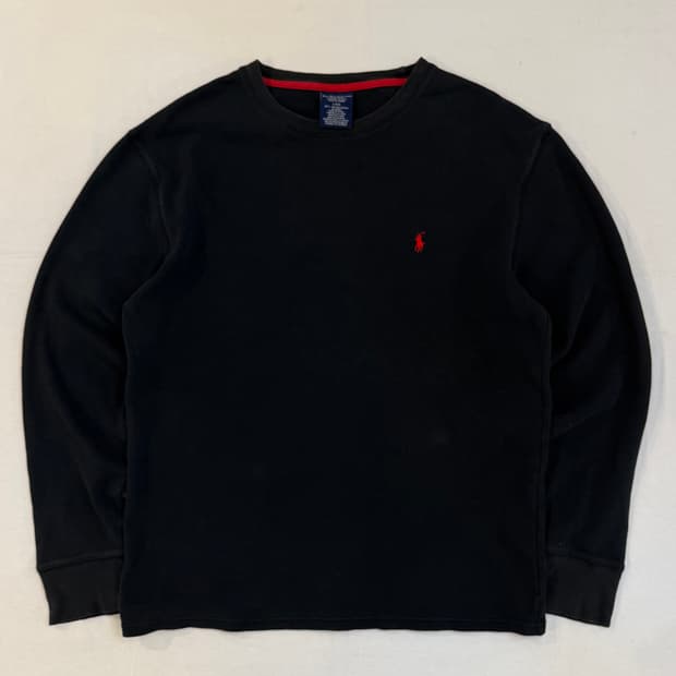 폴로 랄프로렌 와플 써멀 롱슬리브 블랙