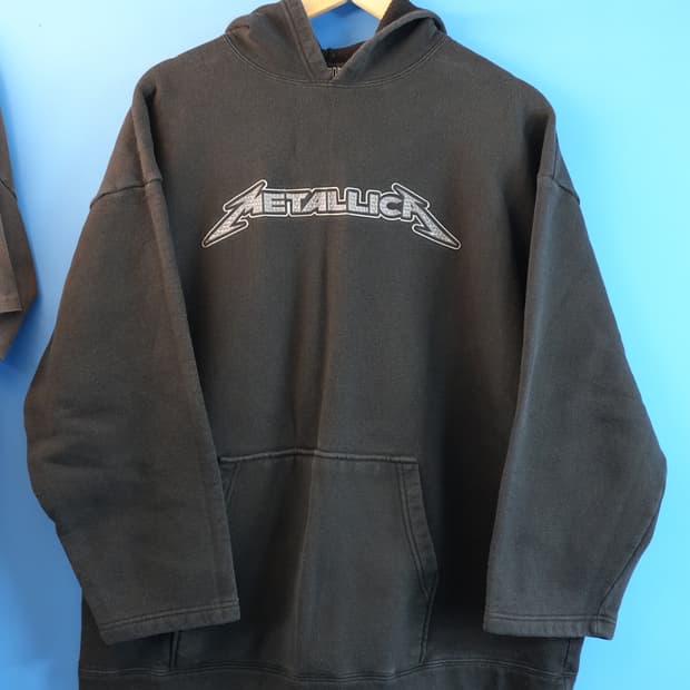 (2XL) 90s 빈티지 메탈리카 로고 후드티 밴드티