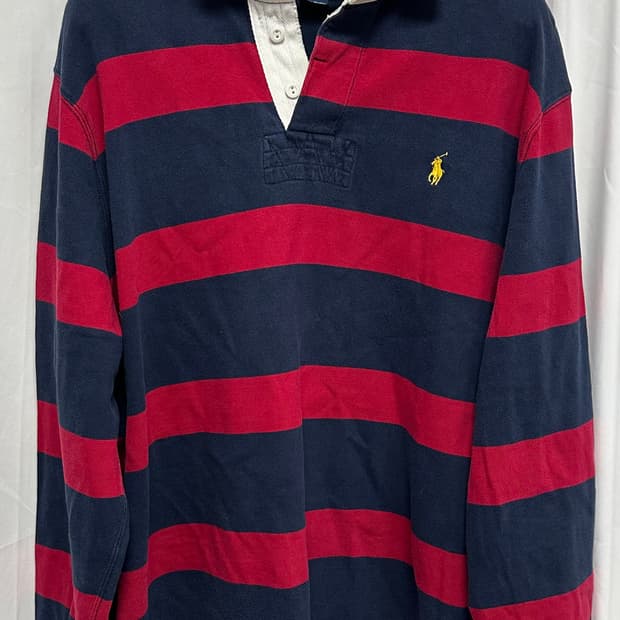 no.140 폴로 랄프로렌 스트라이프 럭비 셔츠 xxl 상태s급