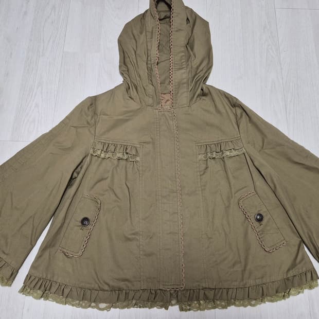 빈티지 엑시즈팜 레이스 야상 가디건 자켓 모리걸