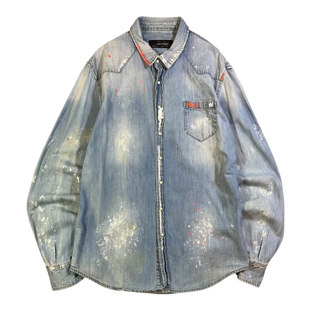 디스퀘어드2 페인팅 웨스턴셔츠