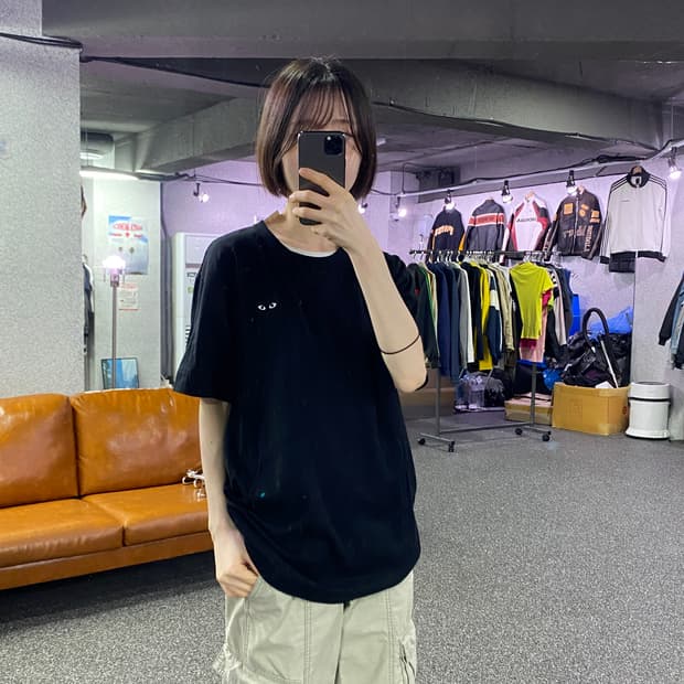 꼼데가르송 블랙와펜 블랙 쇼츠슬리브 B4641