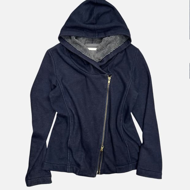 navy sweat hood jacket