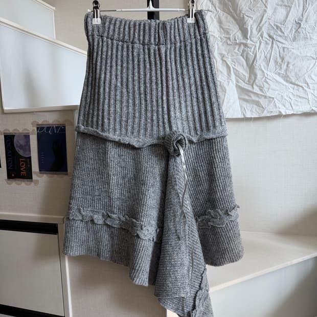 빈티지 장미 포인트 니트 스커트