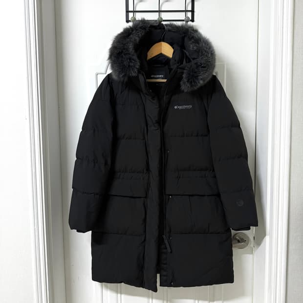 90사이즈 여성 디스커버리 캘리 구스다운 롱패딩